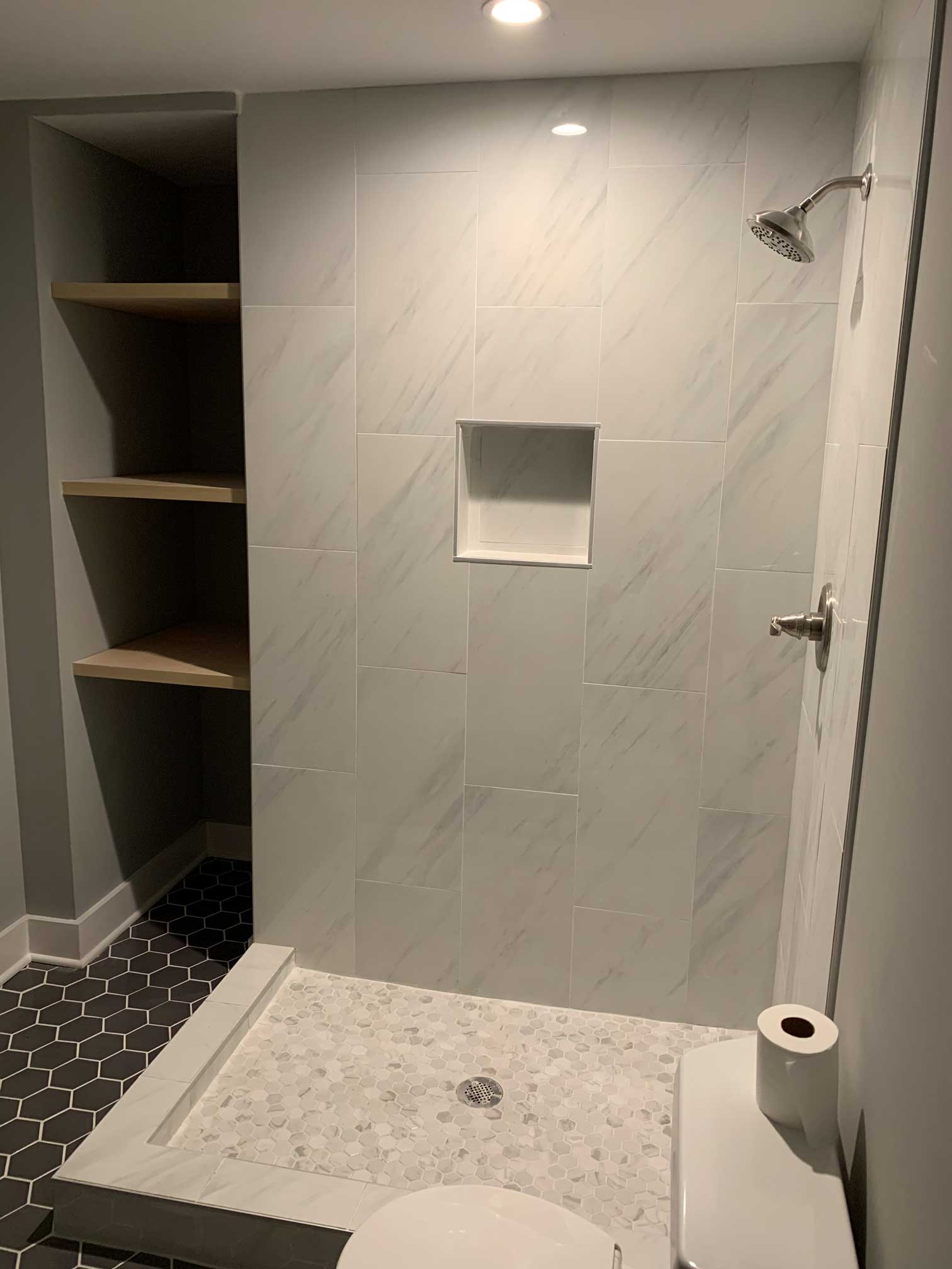 Shower remodel with custom tile